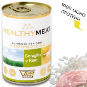 Консервирана храна за кучета HEALTHY MEAT Mono Protein Rabbit And Rice със 100% чист протеин от заешко месо и ориз